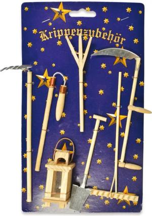 RIFFELMACHER & WEINBERGER Krippen-Zubehör Krippenzubehör Set 'Feldarbeit' 7-tlg. aus Holz