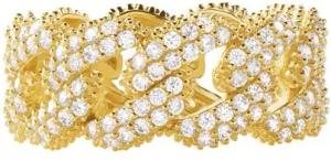 Ring für Damen aus vergoldetem 925er Silber, Zirkonia