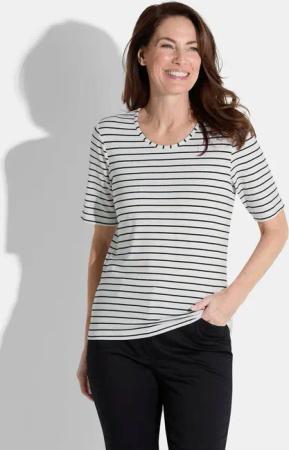 Ringelshirt im Marine-Look - weiß / schwarz / geringelt - Gr. 19 von Goldner Fashion