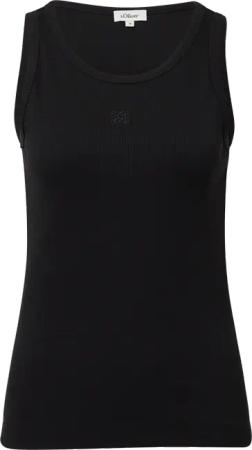 Ripp-Top im Slim Fit mit Stickerei