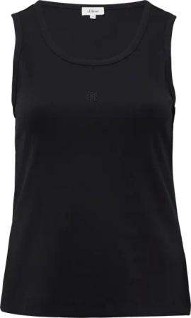 Ripp-Top im Slim Fit mit Stickerei