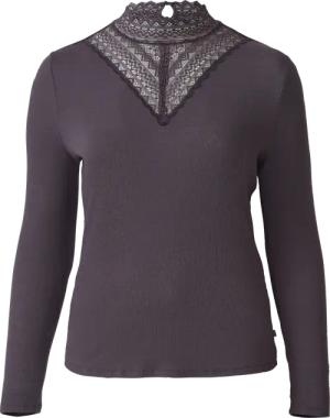 Rippshirt mit Spitzeneinsatz