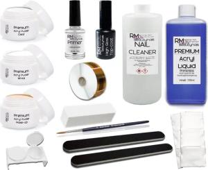 RM Beautynails Kunstfingernägel XL Acryl Nagel Set 4 3x 20g Acrylpuder Liquid Cleaner Starterset, Starter Set 1-tlg., Bei einer Acrylmodellage benötigen Sie keine UV-Lampe, Acry Modellage Set in Studio Qualität