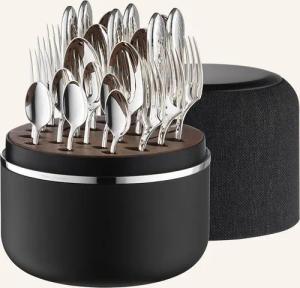 ROBBE & BERKING 24-tlg. Besteckset THE BOX MARTELÉ - FROZEN BLACK EDITION (925 Sterlingsilber)