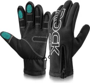 ROCKBROS Fahrradhandschuhe Winter Touchscreen Laufhandschuhe Winddicht Warm Wasserabweisend Winddicht & wasserdicht