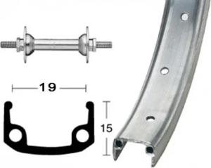 Roland Laufrad Vorderrad 12" 1/2x1,75 Zoll 203-19 Stahl silber Festachse 16-L...