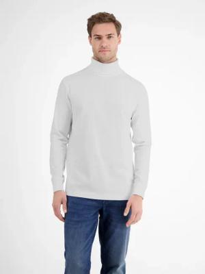 Rollkragenshirt aus weicher Baumwolle - Broken White