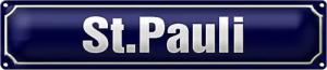 Roomando Metallschild Blechschild Straßenschild 46x10cm St. Pauli Hamburg Dekoration