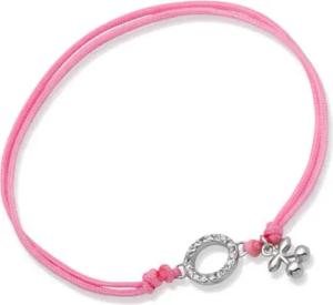 Rosa Textilarmband mit Silberelementen