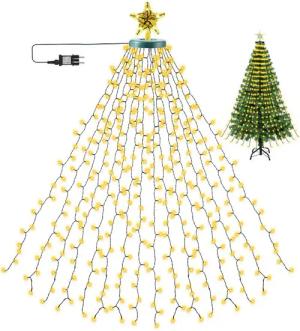 Rosnek LED-Baummantel LED Lichterkette Weihnachtsbaum Wasserfall Beleuchtung, Timer, 31V Sichere Spannung