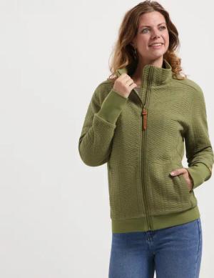 Rosy Damen - Outdoor-Strickjacke - Fleece - Sweat - Grün