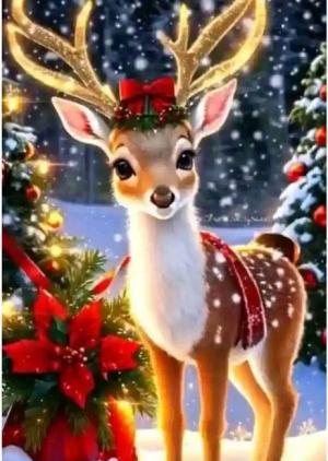 Rötting Design Malen nach Zahlen Diamond Painting Set 5D DIY Motiv Rudi das Renntier (Komplett-Set), Diamond Painting Vollbild, Lieferung enthält alle Utensilien