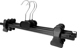 RSR Hangers Kleiderbügel RK 24 cm Hosenbügel Rockbügel Klemmbügel Clipbügel Kunststoff, (50-tlg)