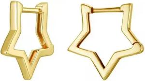 Runde Perlé Paar Creolen Moderne Stern Creolen, klassische Creolen, 925er Silber, 18K Gold, Roségold