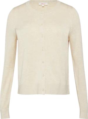 Rundhals-Strickjacke mit Knopfleiste