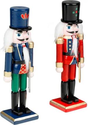 Rungassi Weihnachtsdorf 2er Set Weihnachtsdeko Tischdeko Nussknacker aus Holz, H 18cm