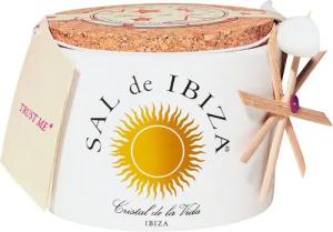 Sal de Ibiza Gewürz Fleur de Sel, Grobes Meersalz Weihnachtsedition, limitiert, 140 g, im Steintopf, mit Dosierlöffelchen