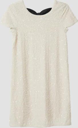 Samtkleid mit Pailletten, Cut-Out und Schleife