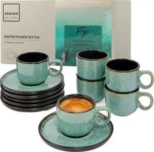 SÄNGER Espressotasse Set Fiji 12 tlg., 12-tlg., Steingut, Mintgrün, Handmade, Erweiterbar, VALUE COLLECTION