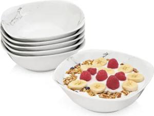 SÄNGER Müslischale Bilgola Marmor, Porzellan, (Set, 6-tlg), Marmor Design, 6x Müslischalen, Erweiterbar, PREMIUM COLLECTION