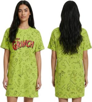 Sarcia.eu Nachthemd GRINCH – grünes Nachthemd für Damen, Baumwoll-Schlafshirt