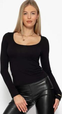 SASSYCLASSY Langarmshirt Langarmshirt Damen mit Ausschnitt Casual Chic Langarmbluse Schwarz Rosa Grau Rosa Weiß