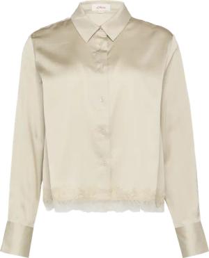 Satin-Bluse mit Spitzen-Detail