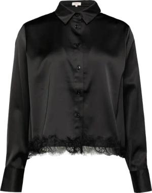 Satin-Bluse mit Spitzen-Detail