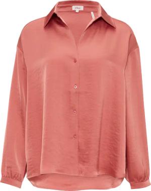 Satinierte Bluse mit V-Ausschnitt