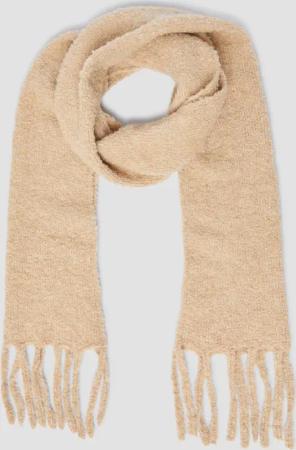 Schal in Bouclé-Optik mit Fransen