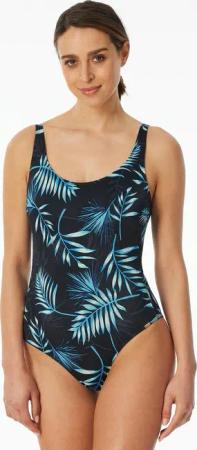 Schiesser Badeanzug "Aqua" mit Palmenblattmuster, sportive Passform