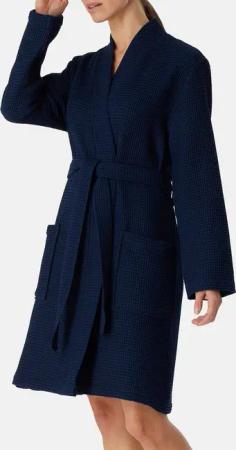 Schiesser Bademantel Waffel Piqué - Organic Cotton, Baumwolle, nicht relevant, Gürtel, Bademantel - Baumwolle - Im klassischen Kimono-Schnitt in 100cm-Länge