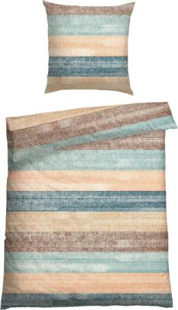 Schiesser Bettwäsche "Emilia aus weicher Baumwolle und texturierten Streifen" 2 Stk. MADE IN GREEN by OEKO-TEX