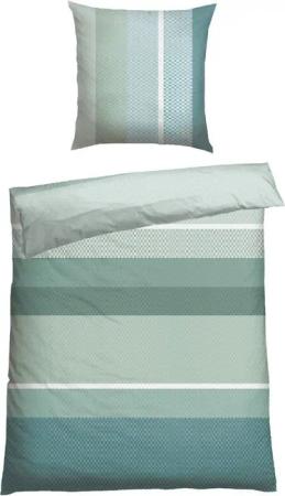 Schiesser Bettwäsche Endy Stripes aus weicher Baumwolle mit großen und kleinen Streifen, Renforcé, 2 teilig, Made in Green