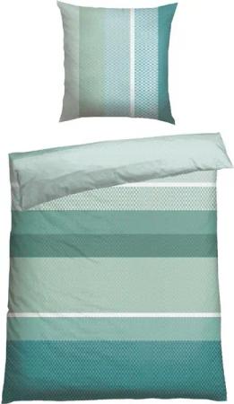 Schiesser Bettwäsche Endy Stripes aus weicher Baumwolle mit großen und kleinen Streifen, Renforcé, 2 teilig, Made in Green