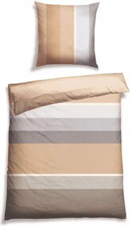 Schiesser Bettwäsche Endy Stripes aus weicher Baumwolle mit großen und kleinen Streifen, Renforcé, 2 teilig, Made in Green