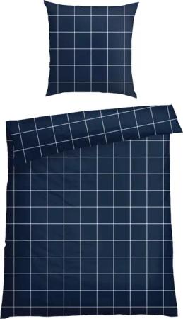 Schiesser Bettwäsche "Josh aus weichem Baumwoll-Satin mit kariertem Muster" 2 Stk. Made in Green