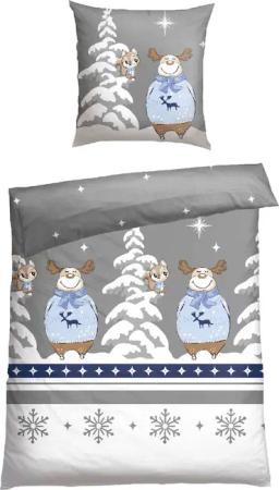 Schiesser Bettwäsche "Kitta aus weicher Baumwolle mit coolem Winter-Print" 2 Stk. MADE IN GREEN by OEKO-TEX-zertifiziert