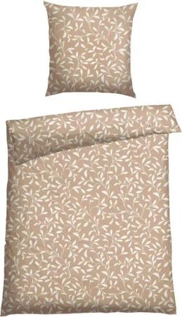 Schiesser Bettwäsche Liliebeth aus weicher Baumwolle mit elegantem Blattmuster, Renforcé, 2 teilig, Made in Green