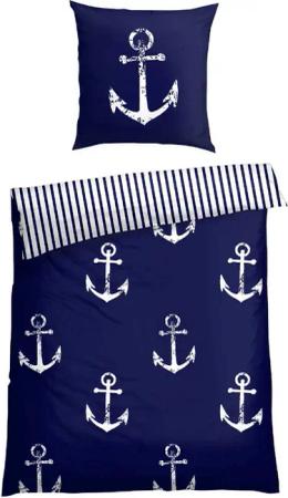 Schiesser Bettwäsche Marina, maritime Momente in frischer Farbkombination, Renforcé, 2 teilig, MADE IN GREEN by OEKO-TEX®