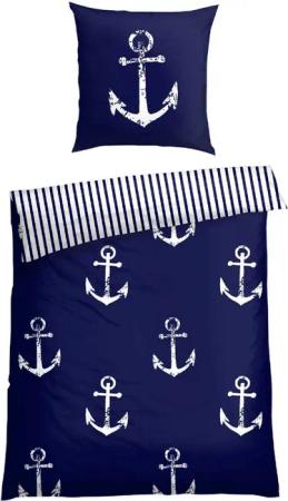 Schiesser Bettwäsche Marina, maritime Momente in frischer Farbkombination, Renforcé, 2 teilig, MADE IN GREEN by OEKO-TEX®