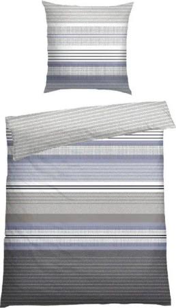 Schiesser Bettwäsche Pino aus weicher Baumwolle in gestreifter Optik, Feinbiber, 2 teilig, MADE IN GREEN by OEKO-TEX®-zertifiziert