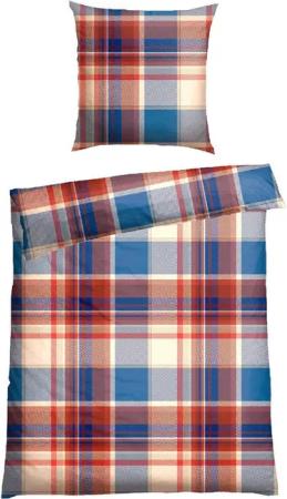 Schiesser Bettwäsche Solange aus weicher Baumwolle in karierter Optik, Feinbiber, 2 teilig, MADE IN GREEN by OEKO-TEX®-zertifiziert