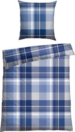 Schiesser Bettwäsche Todd aus weicher Baumwolle in karierter Optik, Feinbiber, 2 teilig, MADE IN GREEN by OEKO-TEX®-zertifiziert
