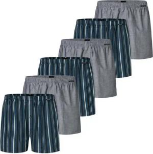 Schiesser Boxershorts 6er Pack Web (Spar-Set, 6-St) Boxershorts - Baumwolle - mit Eingriff - Atmungsaktiv