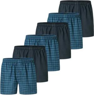 Schiesser Boxershorts 6er Pack Web (Spar-Set, 6-St) Boxershorts - Baumwolle - mit Eingriff - Atmungsaktiv