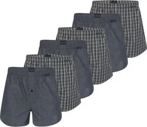Schiesser Boxershorts 6er Pack Web (Spar-Set, 6-St) Boxershorts - Baumwolle - mit Eingriff - Eingriff mit Knopf