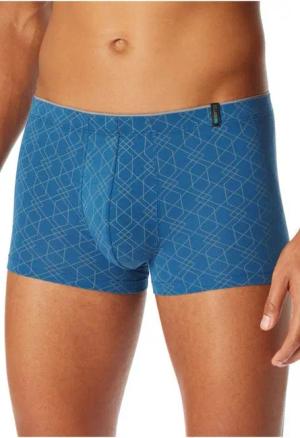 Schiesser Boxershorts Unterwäsche Long Life Soft Shorts Modal gemustert blau - 1 Stück