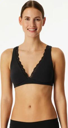Schiesser Bügelloser BH "Unique Cotton" Spitzenband am Dekolleté, Baumwollmischung, gemoldete Cups