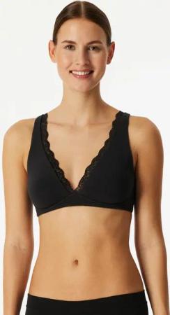 Schiesser Bügelloser BH Unique Cotton Spitzenband am Dekolleté, Baumwollmischung, gemoldete Cups